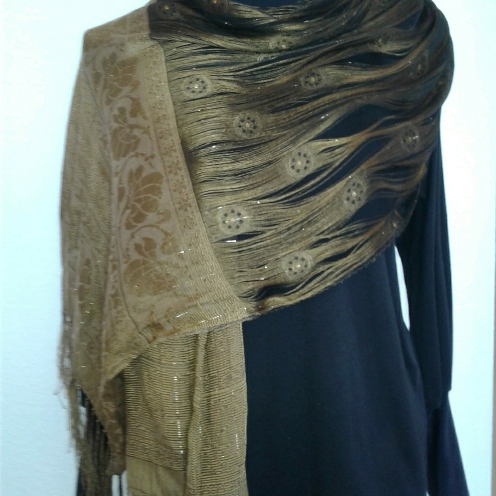 Black and bronze Cacoon House shawl/scarf